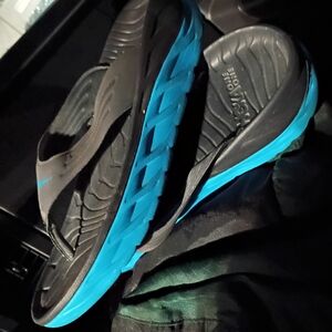 Hoka One One Black and Blue Sandals